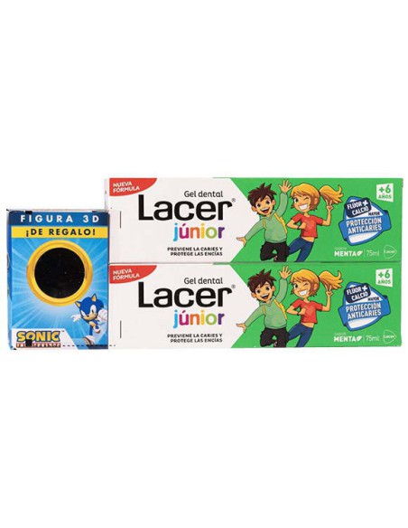 LACER JUNIOR PASTA  DUPLO 75 ML MENTA+3D