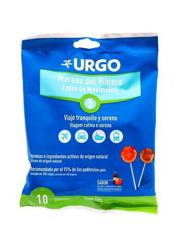 URGO MAREOS DEL VIAJERO 10 PIRULETAS