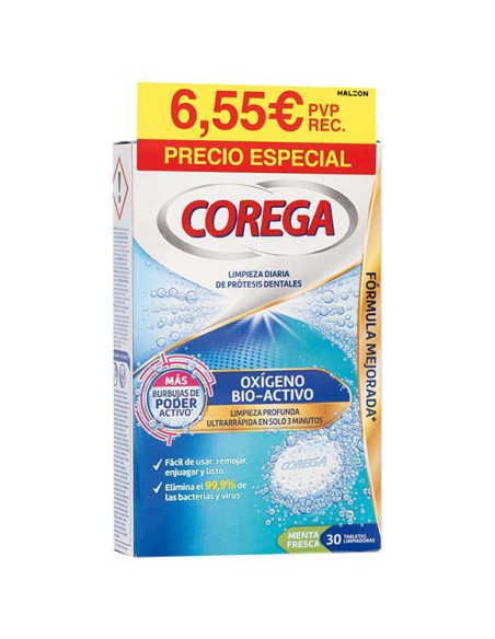COREGA OXIGENO BIOACTIVO 3 MIN. 30 TABLETAS LIMP