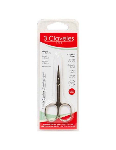 TIJERAS CUTICULAS 9 CM 3 CLAVELES