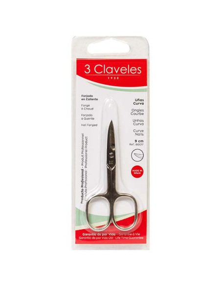 TIJERA 3 CLAVELES UÑAS CUTÍCULA 9 CM