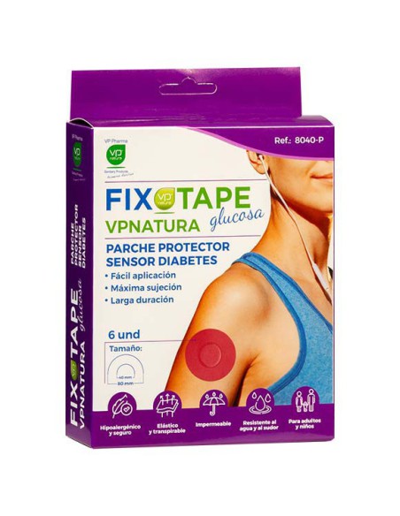 FIXOTAPE PARCHE  SENSOR GLUCOSA 6 UNIDADES ROSA