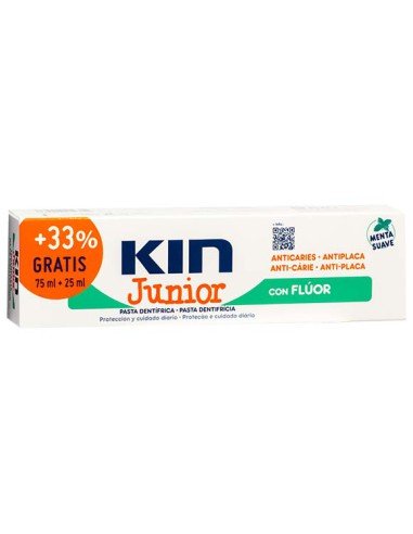 KIN JUNIOR PASTA DENTIFRICA 75+ 25 ML MENTA SUA