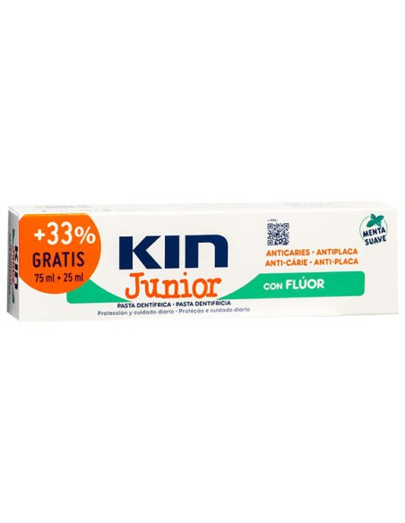 KIN JUNIOR PASTA DENTIFRICA 75+ 25 ML MENTA SUA
