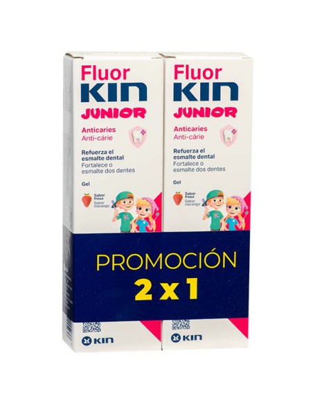 FLUORKIN JUNIOR GEL FRESA 75 ML 2X1
