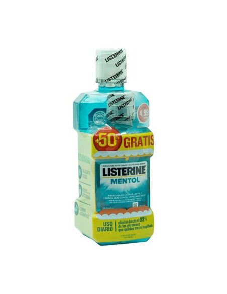 LISTERINE MENTOL PACK 500 ML.+250 ML +50% GRATIS
