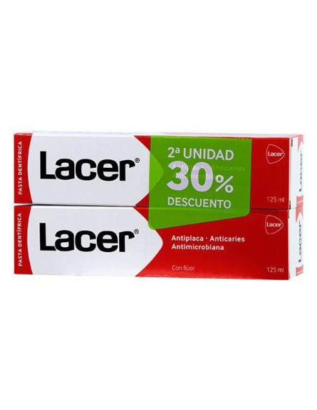 LACER PASTA DENTAL DUPLO 2X125 ML 2ª UNIDAD 30%