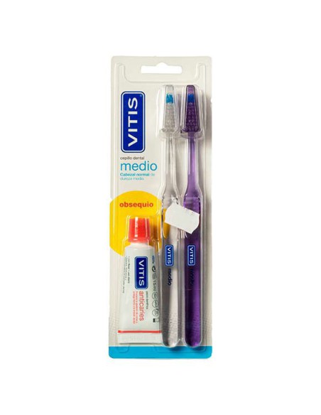 CEPILLO VITIS MEDIO DUPLO PACK+PASTA 15 ML