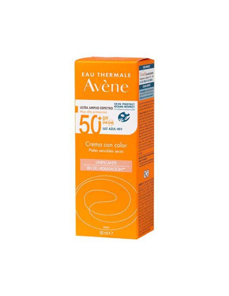 AVENE CREMA SOLAR 50+ LUZ AZUL COLOREADA 50 ML.