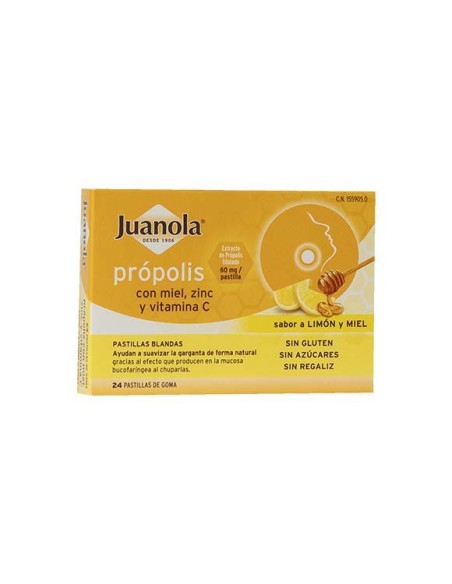 JUANOLA PROPOLIS CON MIEL VIT. C 24 PASTILLAS